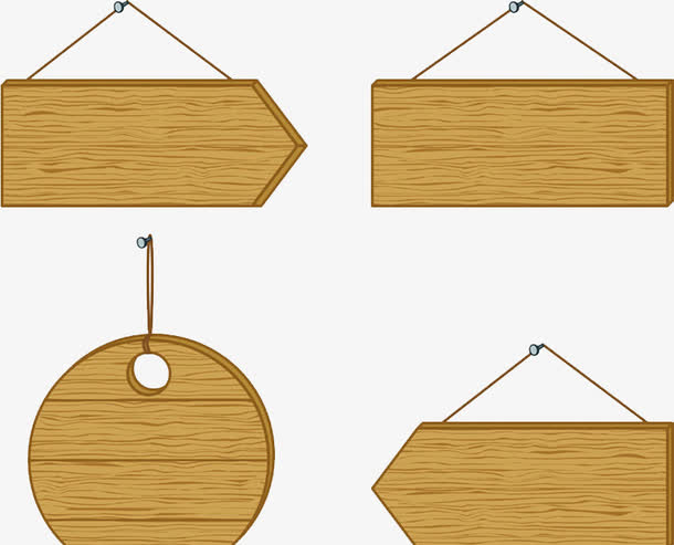 春天木板纹理标签免抠