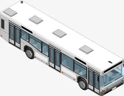 手绘公交车免抠