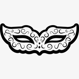 狂欢节日的白色面具图标免抠