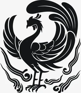 图腾凤凰纹身png手绘高清晰度免抠 图腾凤凰纹身png手绘高清晰度免抠