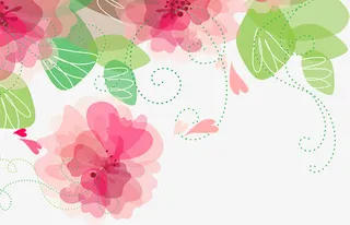 春天粉色清新花纹免抠