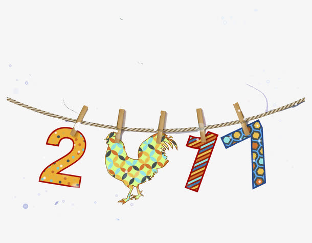 2017鸡年艺术字矢量素材免抠