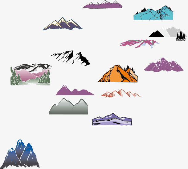 剪影山峰免抠