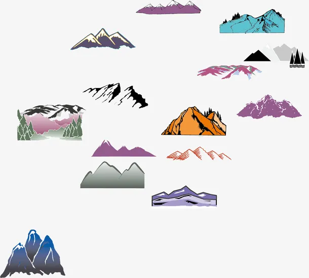 剪影山峰免抠