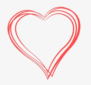 简约线条红心免抠