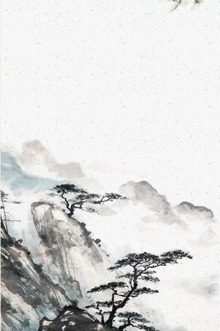 烟雨水墨风景山水图海报背景高清