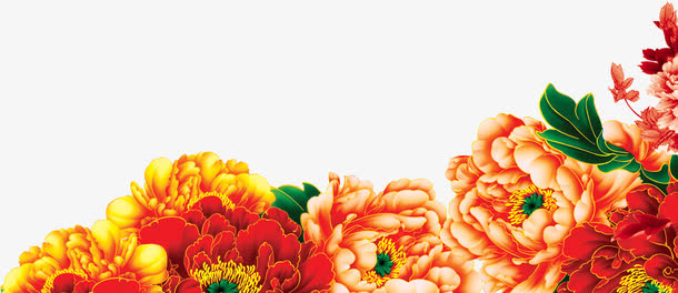 国花美景牡丹花开免抠