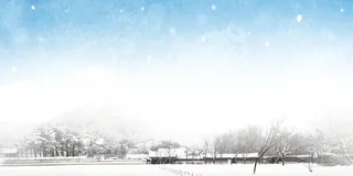 冬日雪景清新背景高清