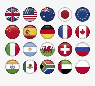 创意各国国旗手绘图标免抠