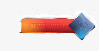 卡通多彩条幅渐变标题框按钮免抠