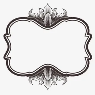 古风荷花纹装饰框模板古典PNG免抠