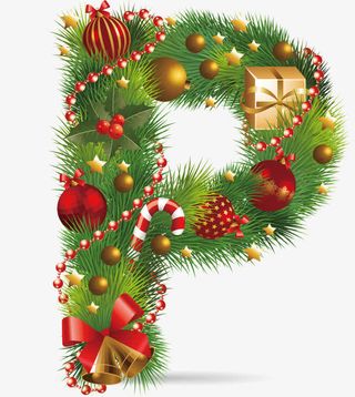 数字字母 礼盒装饰 字母P免抠