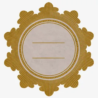 金色艺术光射形边框免抠