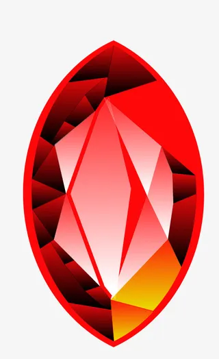 手绘红宝石免抠
