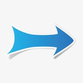 卡通手绘蓝色的箭头免抠