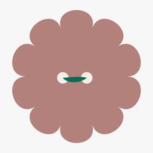 矢量旗袍纽扣双孔花瓣免抠
