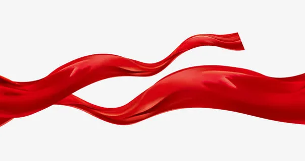 红色飘带免抠