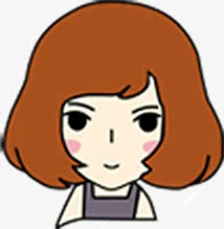 红色齐肩发女孩招聘海报免抠