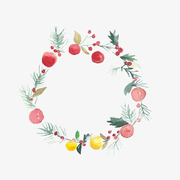 圣诞节手绘花纹素材免抠