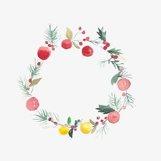 圣诞节手绘花纹素材免抠
