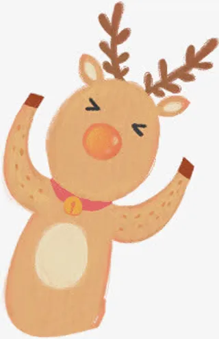 h5素材水彩麋鹿免抠