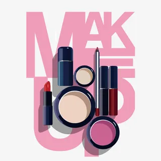 时尚简约口红美妆节海报免抠