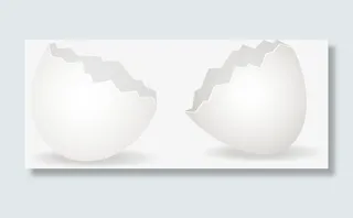 破碎的鸡蛋壳矢量素材免抠