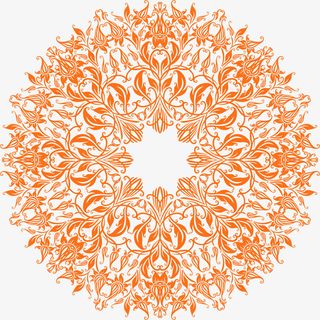 橙色线条花朵免抠