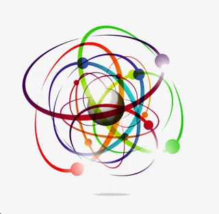 彩色图案线条背景免抠