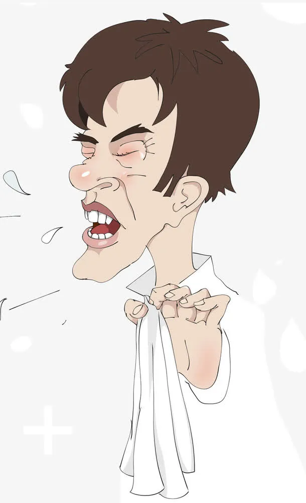 感冒打喷嚏插画免抠