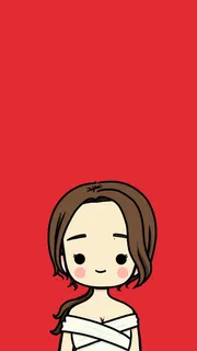 红色手绘卡通H5背景高清