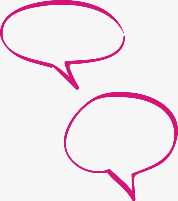 洋红色圆形对话框免抠