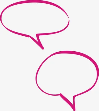 洋红色圆形对话框免抠