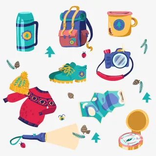 卡通手绘户外运动矢量素材免抠