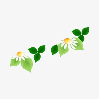 卡通清新春天树叶花免抠