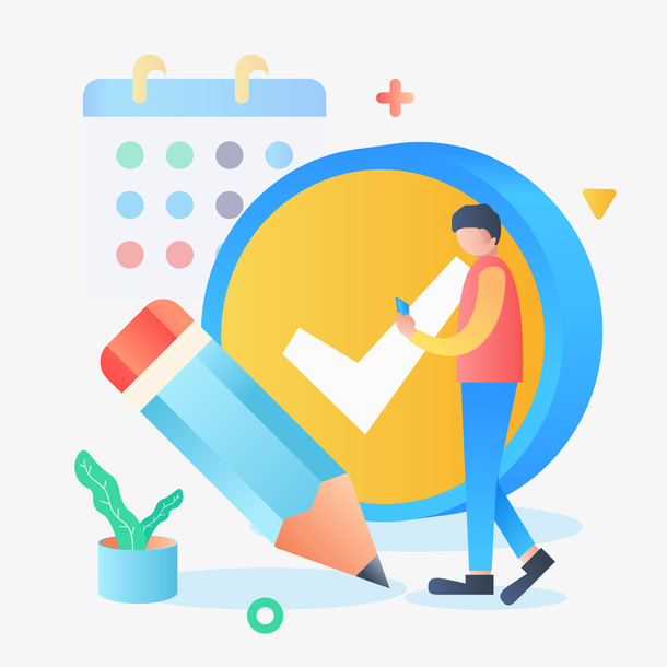 立体签到小场景免抠