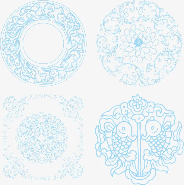 中国古典花纹免抠