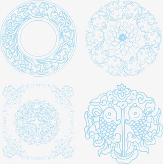 中国古典花纹免抠