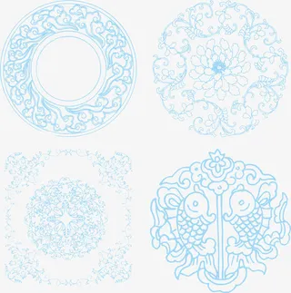 中国古典花纹免抠