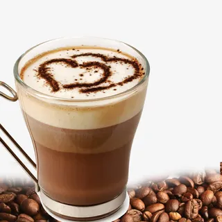 心形分层奶茶店宣传单免抠