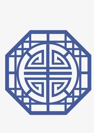 矢量中式多边形窗格花纹免抠装饰中国风元素