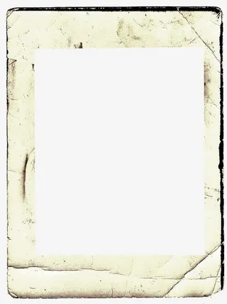 米白色褶皱纸张相框免抠