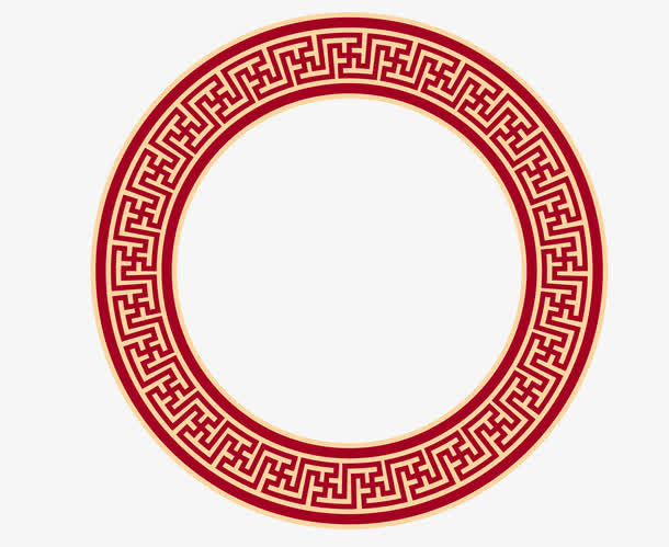 矢量中式圆形边框PNG图片免抠