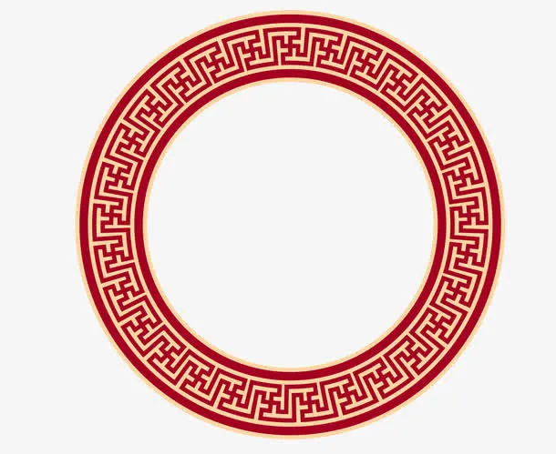 矢量中式圆形边框PNG图片免抠