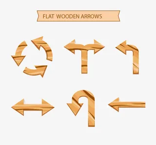 6款木制箭头设计免抠