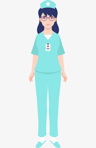 卡通手绘医护人员免抠