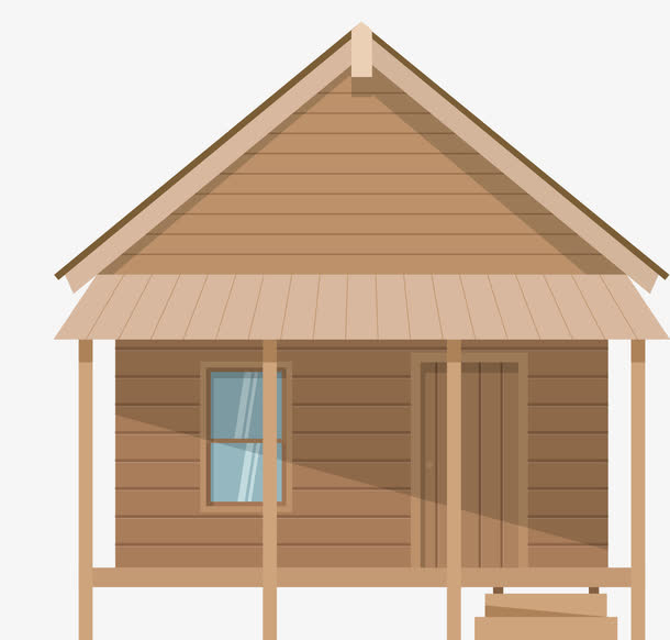 手工建造的矢量小木屋免抠