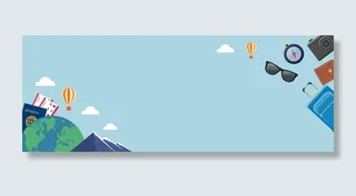 旅游季蓝色扁平化背景高清