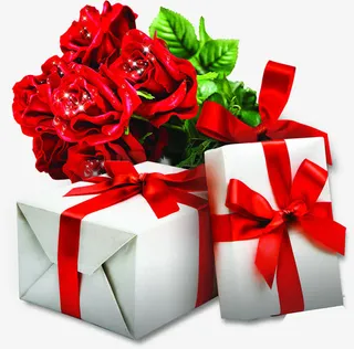 白色礼包七夕情人节免抠