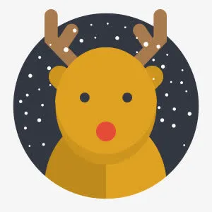 可爱卡通圣诞麋鹿图标免抠